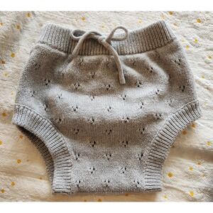 JAMIE KAY COTTON KNIT‎ OAT MARL BLOOMERS Gray Size 1Y - D4